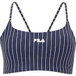 Top Fitness com Bojo Removível Fila Média Sustentação Future Sports Pinstripes Flow Adulto AZUL ESCURO