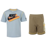 Conjunto Infantil Nike Reimagine French Trry  Camiseta + Bermuda AZUL/PRETO