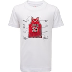 Camiseta Infantil Nike Manga Curta Jordan The Jersey BRANCO/VERMELHO