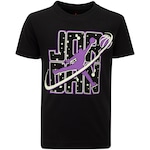 Camiseta Infantil Nike Manga Curta Jordan Flight Galaxy Glow PRETO/CINZA