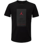 Camiseta Infantil Nike Manga Curta Jordan Jumpman Banner PRETO/VERMELHO