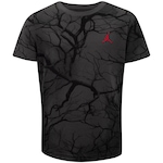 Camiseta Infantil Nike Manga Curta Jordan Family Tree AOP CINZA/PRETO