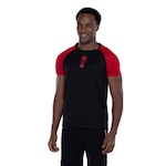 Camiseta do Flamengo Braziline Masculina Correnteza PRETO/VERMELHO