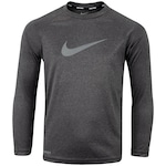 Camiseta Infantil Nike Manga Longa Heather Sleeve Hydrogua Proteção UV CINZA ESC MESCLA