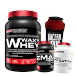 Kit  Whey Protein Bodybuilders Morango -900g + ZMA 120 + Creatina 100g + Coqueteleira Nao Se Aplica