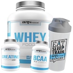 Kit Whey Protein BRN Foods Baunilha -2Kg + Creatina 100g + BCAA 100g + Coqueteleira Nao Se Aplica