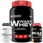 Kit Waxy Whey 900g Morango + BCAA + Creatina - Bodybuilders Nao Se Aplica