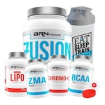 Kit Whey Fusion Protein BRN Foods - Chocolate - 900g + BCAA + Chromo-Q + ZMA + Porta Cápsulas Nao Se Aplica