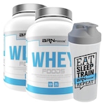 Kit 2x Whey Protein BRN Foods Baunilha - 900g + Coqueteleira Nao Se Aplica