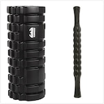 Rolo de Liberação Miofascial Yang Fit Foam Roller + Bastão Soltura PRETO