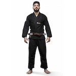 Kimono de Jiu Jitsu Atama Trançado Classic - Adulto PRETO