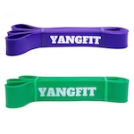 Kit Super Band Yangfit Extensor Elástico - Forte e Extra Forte ROXO/VERDE