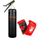 Kit Gorilla Saco de Pancada 120 Cm + Luva + Suporte Parede VERMELHO