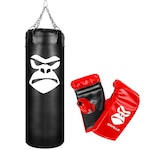 Kit Gorilla Saco de Pancada 100 Cm + Luva Bate-Saco VERMELHO