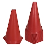 Cone de Marcação de Plástico Muvin - 24cm -12 Unidades VERMELHO