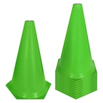 Cone de Marcação de Plástico Muvin - 24cm -12 Unidades VERDE