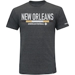 Camiseta First Down New Orleans Futebol Americano - Masculina CINZA ESCURO