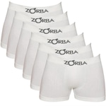 Kit Cuecas Boxer Zorba Algodão Sem Costura - 6 Unidades - Masculina BRANCO