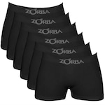 Kit Cuecas Boxer Zorba Algodão Sem Costura - 6 Unidades - Masculina PRETO