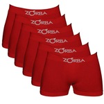 Kit Cuecas Boxer Zorba Algodão Sem Costura - 6 Unidades - Masculina VERMELHO