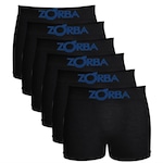 Kit de Cuecas Boxer Zorba sem Costura 678 com 6 unidades - Infantil PRETO