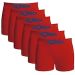 Kit de Cuecas Boxer Zorba sem Costura 678 com 6 unidades - Infantil VERMELHO