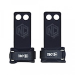 Hand Grip NC Extreme Pull Up em Couro Protetor Palmar 2 Furos - Adulto PRETO