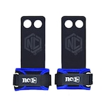 Hand Grip NC Extreme Pull Up em Couro Protetor Palmar 2 Furos - Adulto AZUL