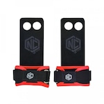 Hand Grip NC Extreme Pull Up em Couro Protetor Palmar 2 Furos - Adulto VERMELHO