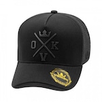 Boné Aba Curva Overking Trucker Hard Logo - Snapback - Adulto PRETO