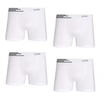 Cueca Boxer Lupo Microfibra sem Costura - Adulto - 4 unidades BRANCO