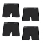 Cueca Boxer Lupo Microfibra sem Costura - Adulto - 4 unidades PRETO