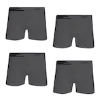 Cueca Boxer Lupo Microfibra sem Costura - Adulto - 4 unidades CINZA