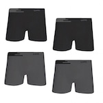 Cueca Boxer Lupo Microfibra sem Costura - Adulto - 4 unidades CINZA/PRETO