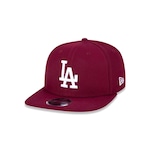 Boné Aba Reta New Era 9Fifty Original Fit MLB Los Angeles Dodgers Of Sn White On Cardinal - Snapback - Adulto VINHO