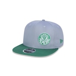 Boné Aba Reta New Era 9Fifty Original Fit Palmeiras Futebol Ajustável - Snapback - Adulto CINZA