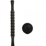 Kit Bastão Yangfit de Massagem + Bola de Massagem Lacrosse Liberação Miofascial PRETO