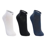 Kit de Cano Curto Meia Lupo com 3 Pares - Feminino BRANCO/AZUL