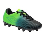 Chuteira de Campo Umbro Vibe FG - Adulto PRETO/VERDE