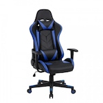 Cadeira Gamer Pelegrin em Couro PU Reclinável PEL-3019 PRETO/AZUL