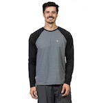 Camiseta Manga Longa Extreme UV Ice Proteção Solar Raglan - Masculina CINZA/PRETO