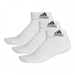 Kit adidas com Meia Cush Ank Cano Baixo Unissex - 3 Pares BRANCO