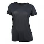 Camiseta Alto Giro Poliamida Sheer Alongada - Feminina PRETO