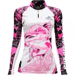 Camiseta Manga Longa de Pesca King Brasil KFF603 Sublimada - Feminina ROSA