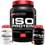 Kit Bodybuilders: Iso Protein - Chocolate - 900g + BCAA - Tangerina - 100g + Creatina - 100g Chocolate