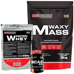 Kit Bodybuilders: Hipercalórico Waxy Mass - Baunilha - 3kg + Whey Protein Chocolate 500g +  BCAA 100g Baunilha