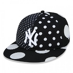 Boné Aba Reta New Era 9Fifty Retro Crown MLB New York Yankees Polka Dot - Snapback - Adulto PRETO