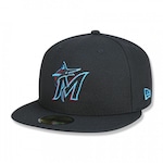 Boné Aba Reta New Era 59Fifty MLB Miami Marlins - Fechado - Adulto PRETO