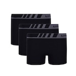 Kit de Cuecas Boxer Lupo sem Costura com 3 Unidades - Infantil PRETO