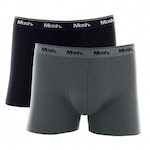 Kit de Cuecas Boxer Mash Cotton - Adulto - 2 unidades CINZA/PRETO